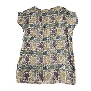 Indie Ella 100% Silk Floral Tunic Top Mini Dress Coverup Lightweight‎ Beaded